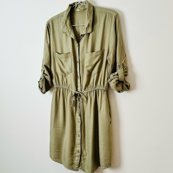 Japna Khaki mini shirt dress - Picture 7 of 7